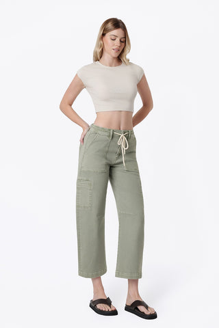 Flying Monkey Drawstring Cargo Barrel Jeans