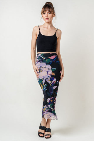 Fore Floral Mesh Maxi Skirt - Premium clothing at Lonnys NY - Just $57! Shop Womens clothing now 