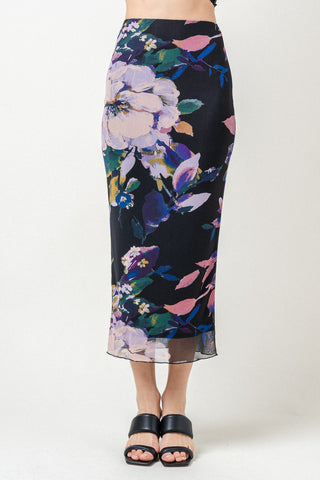 Fore Floral Mesh Maxi Skirt - Premium clothing at Lonnys NY - Just $57! Shop Womens clothing now 