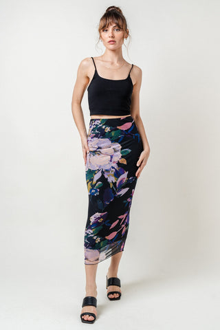 Fore Floral Mesh Maxi Skirt - Premium clothing at Lonnys NY - Just $57! Shop Womens clothing now 