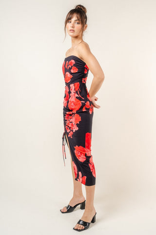 Fore Strapless Floral Midi Dress - Premium clothing at Lonnys NY - Just $83! Shop Womens clothing now 