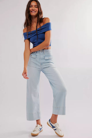 Frame 70's Patch Pocket Crop Straight - Premium Jeans at Lonnys NY - Just $298! Shop Womens clothing now 