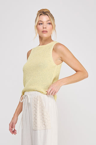 From Here to Eternity Shimmer Crochet Tank Top