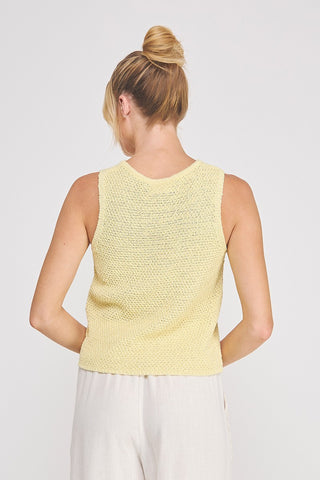 From Here to Eternity Shimmer Crochet Tank Top