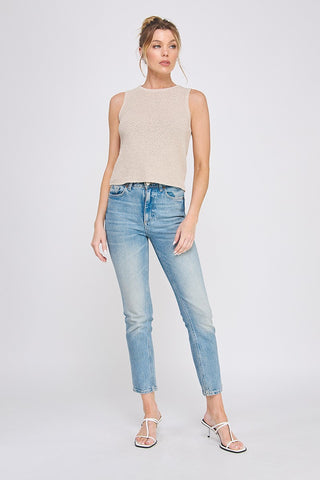 From Here to Eternity Shimmer Crochet Tank Top