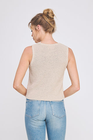 From Here to Eternity Shimmer Crochet Tank Top