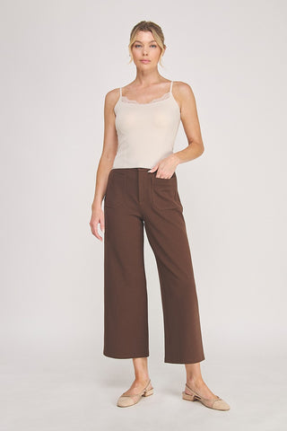 From Here to Eternity Double Knit Straight Leg Cropped Trousers