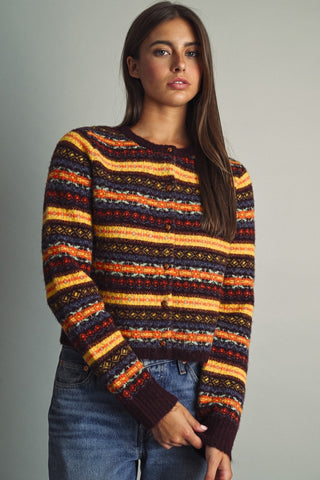 From Here To Eternity Fairisle Cropped Knit Cardigan