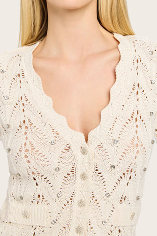 Generation Love Blake Crystal Pointelle Cardigan - Premium clothing at Lonnys NY - Just $265! Shop Womens clothing now 