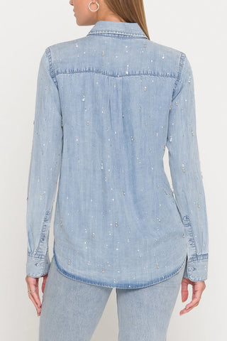 Generation Love Marcello Rhinestone Denim Shirt