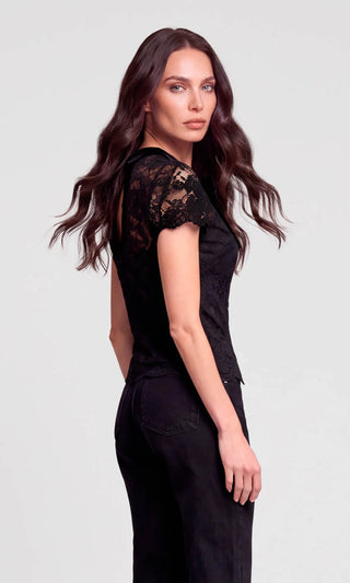 Generation Love Olympia Velvet Bow Lace Top