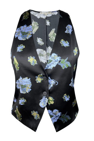 Gold Hawk Silk Floral Vest - Premium clothing at Lonnys NY - Just $214! Shop Womens clothing now 