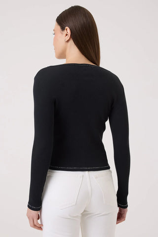 Goldie Celeste Metallic Micro Rib Cardigan