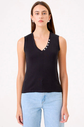 Goldie Daniella Button V Neck Tank