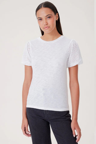 Goldie Isabella Fishnet Puff Sleeve Tee - Premium clothing at Lonnys NY - Just $105! Shop Womens clothing now 