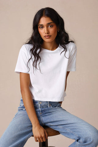 Goldie Organic Cropped Girlfriend Tee - Premium clothing at Lonnys NY - Just $85! Shop Womens clothing now 