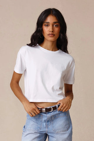 Goldie Organic Cropped Girlfriend Tee - Premium clothing at Lonnys NY - Just $85! Shop Womens clothing now 