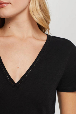 Goldie Honor Embroidered V-Neck Tee - Premium Shirts & Tops at Lonnys NY - Just $98! Shop Womens clothing now 