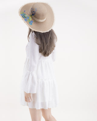 Hand Painted Peacock Straw Hat