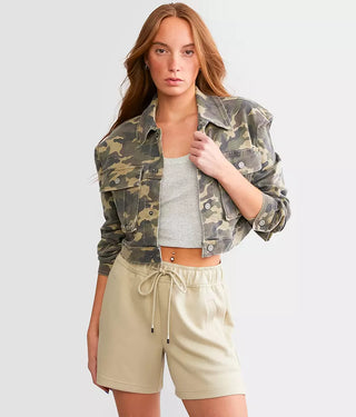 Hidden Cropped Cargo Jacket - Premium clothing at Lonnys NY - Just $104! Shop Womens clothing now 