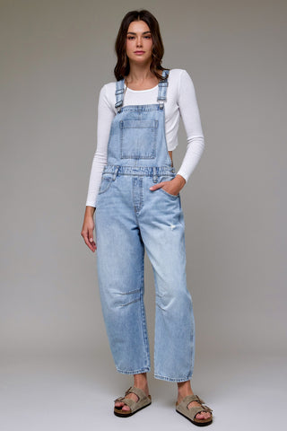 Hidden Dylan Barrel Leg Denim Overalls