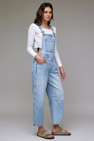 Hidden Dylan Barrel Leg Denim Overalls