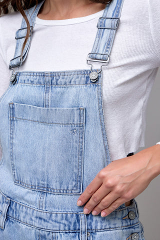 Hidden Dylan Barrel Leg Denim Overalls