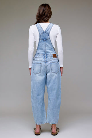 Hidden Dylan Barrel Leg Denim Overalls