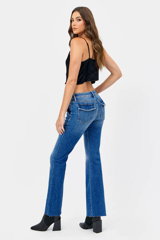 Hidden Happi Flare Patch Pocket Jeans - Premium clothing at Lonnys NY - Just $94! Shop Womens clothing now 