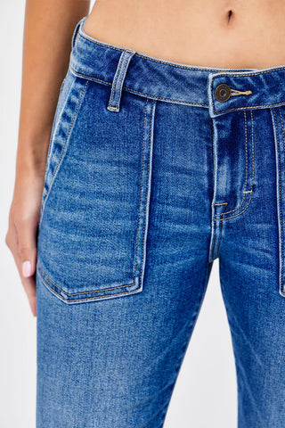 Hidden Happi Flare Patch Pocket Jeans - Premium clothing at Lonnys NY - Just $94! Shop Womens clothing now 