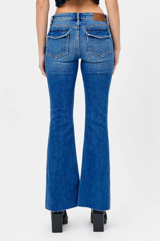 Hidden Happi Flare Patch Pocket Jeans - Premium clothing at Lonnys NY - Just $94! Shop Womens clothing now 
