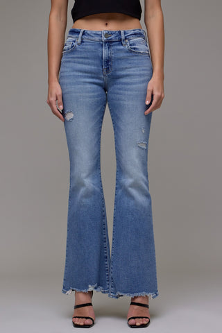 Hidden Happi Flare Mid Rise Stretch Jeans