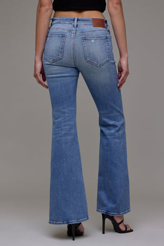 Hidden Happi Flare Mid Rise Stretch Jeans