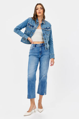 Hidden Rebel Denim Trucker Jacket - Premium clothing at Lonnys NY - Just $104! Shop Womens clothing now 