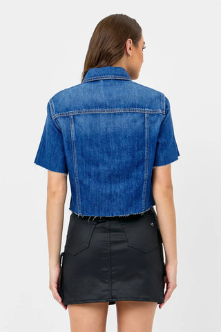 Hidden Rebel Cropped Denim Jacket - Premium clothing at Lonnys NY - Just $98! Shop Womens clothing now 