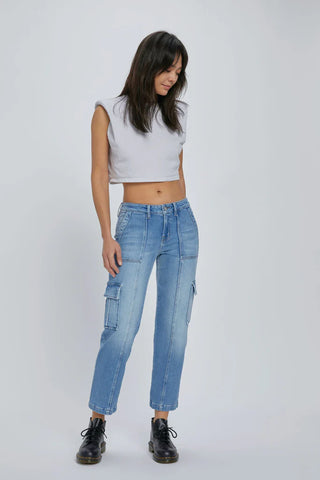 Hidden Tracey Cropped Cargo Jeans - Premium clothing at Lonnys NY - Just $94! Shop Womens clothing now 