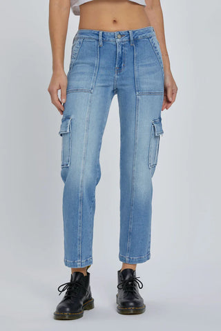 Hidden Tracey Cropped Cargo Jeans - Premium clothing at Lonnys NY - Just $94! Shop Womens clothing now 