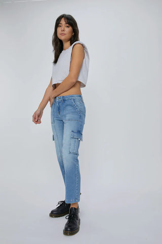 Hidden Tracey Cropped Cargo Jeans - Premium clothing at Lonnys NY - Just $94! Shop Womens clothing now 