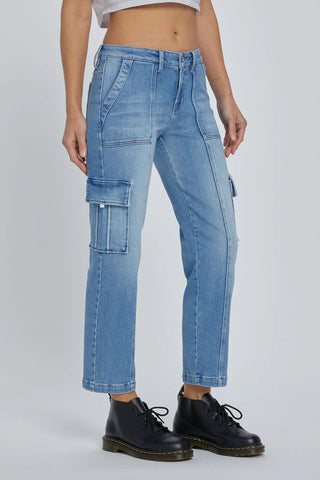 Hidden Tracey Cropped Cargo Jeans - Premium clothing at Lonnys NY - Just $94! Shop Womens clothing now 