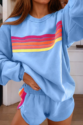 Houston Color Stripe Sweat Set - Premium clothing at Lonnys NY - Just $69! Shop Womens clothing now 