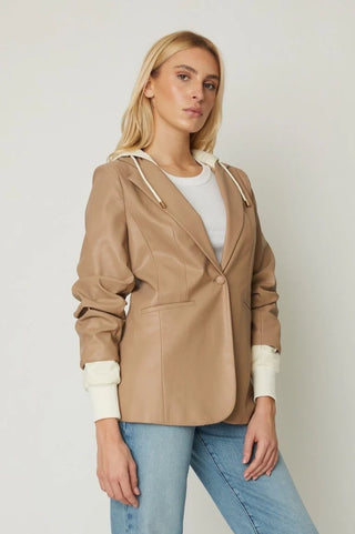 JS71 Denise Faux Leather Blazer Jacket - Premium clothing at Lonnys NY - Just $260! Shop Womens clothing now 