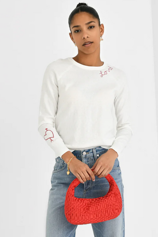 J SOCIETY Women's Love Stitch Crew Sweater - Premium sweater at Lonnys NY - Just $148! Shop Womens clothing now 