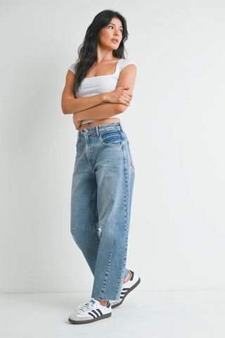 Just Black Denim Seamed Barrel Jeans - Premium clothing at Lonnys NY - Just $98! Shop Womens clothing now 