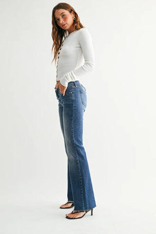 Just Black Low Rise Bootcut Jeans – Scissor Cut Hem