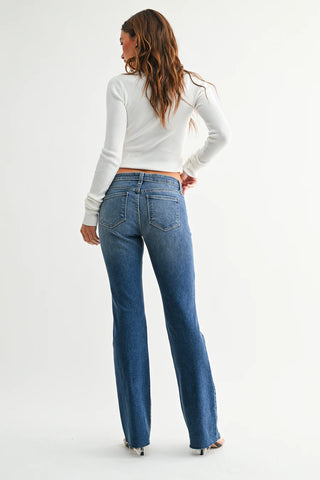 Just Black Low Rise Bootcut Jeans – Scissor Cut Hem