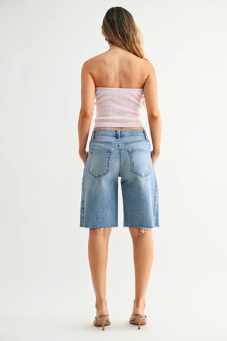 Just Black Seamed Longer Shorts