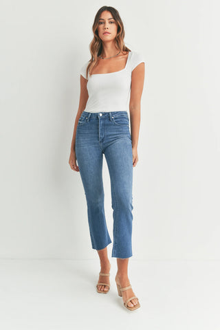 Just Black Denim Tonal Crop Flare Jeans - Premium clothing at Lonnys NY - Just $90! Shop Womens clothing now 