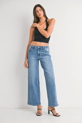 Just USA Seamed Wide Leg Jeans - Premium clothing at Lonnys NY - Just $65! Shop Womens clothing now 