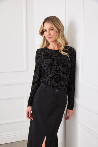 Karen Kane Velvet Burnout Top - Premium clothing at Lonnys NY - Just $98! Shop Womens clothing now 