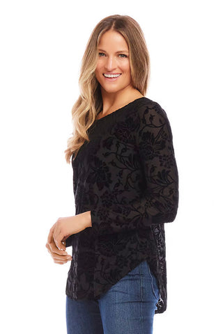 Karen Kane Velvet Burnout Top - Premium clothing at Lonnys NY - Just $98! Shop Womens clothing now 